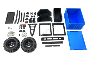 stavebnice - přívěsný expediční vozík 1:10 modrý