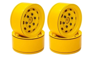 těžké kovové beadlock disky 1.9 4ks žluté (styl plecháč)