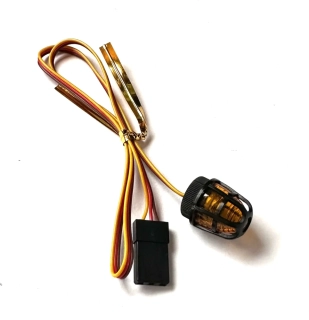 maják oranžový 10mm s LED a mříží