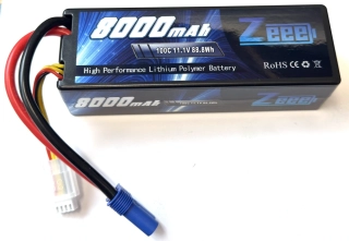 Lipo 3S 8000mAh 100C HARDCASE EC5